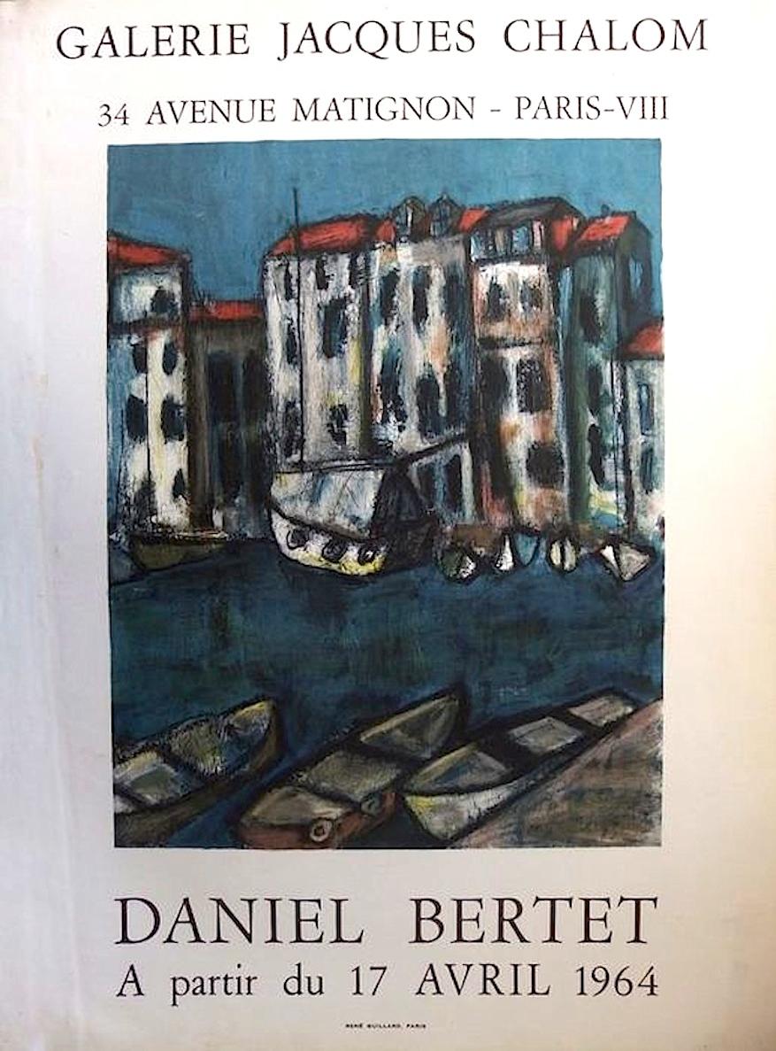 Canvas Daniel Bertet Abstract Painting of a French Village  For Sale