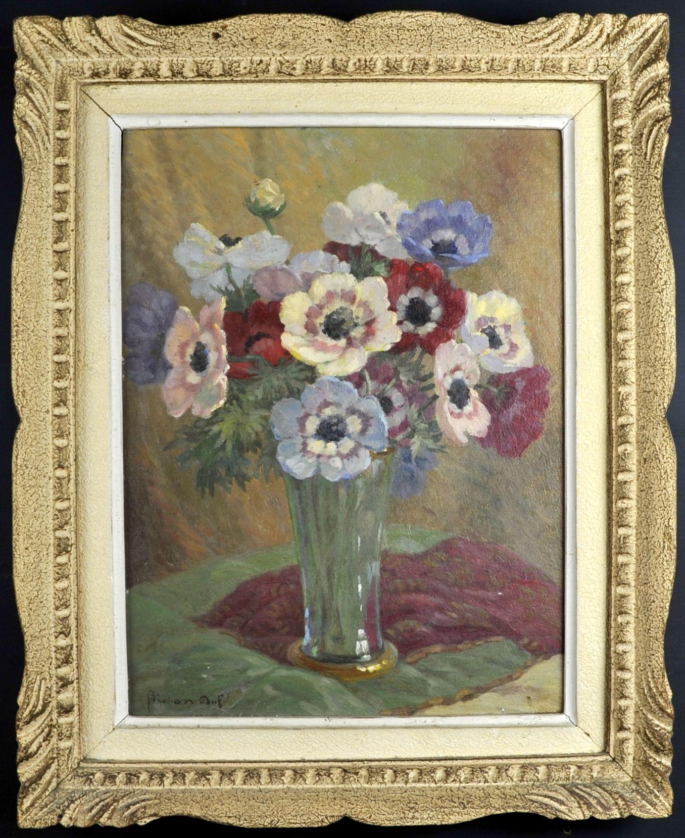 20th Century Daniel Bidon, Oil on Panel, Vase of Flowers For Sale