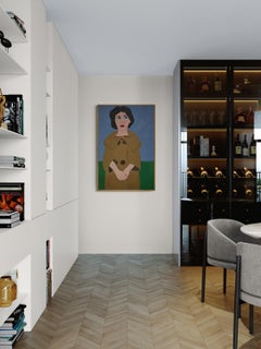 Femme en Coates (Mid-Century, Modern, Portrait, Naive, ~40% OFF LIMITED TIME)