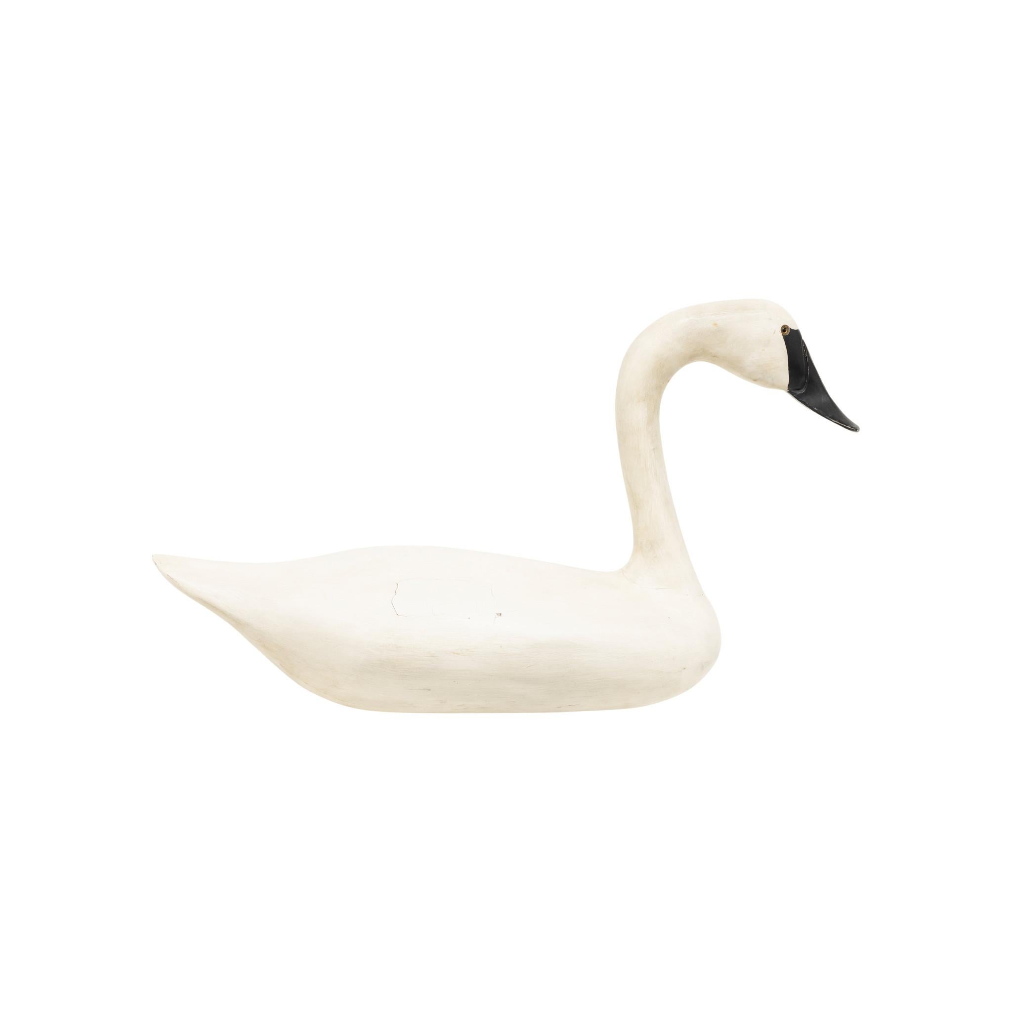 Hand-Carved Daniel Bruffee Swan Decoy For Sale