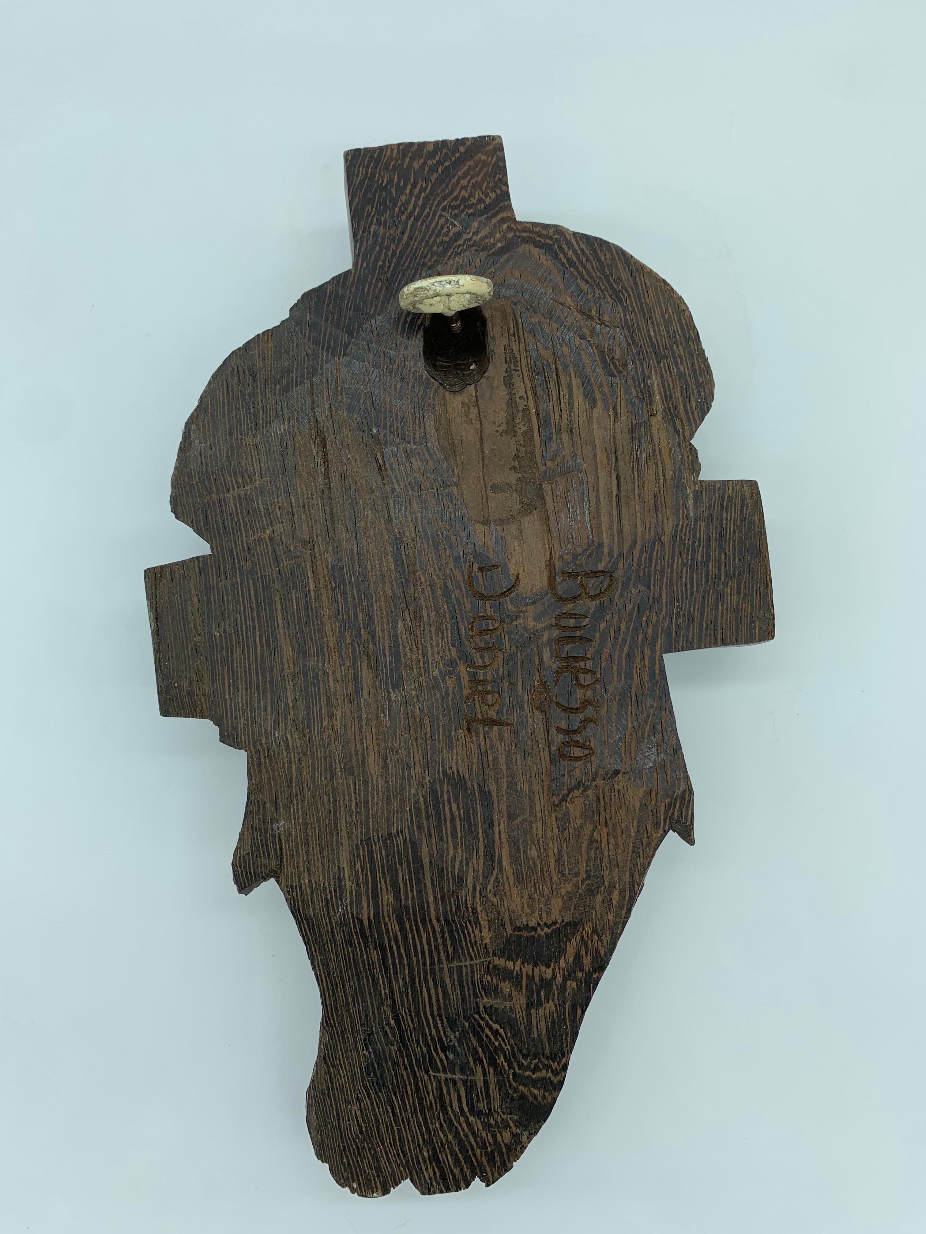 20th Century Daniel Bouesso « Christ Head » Wenge circa 1930 African Art For Sale