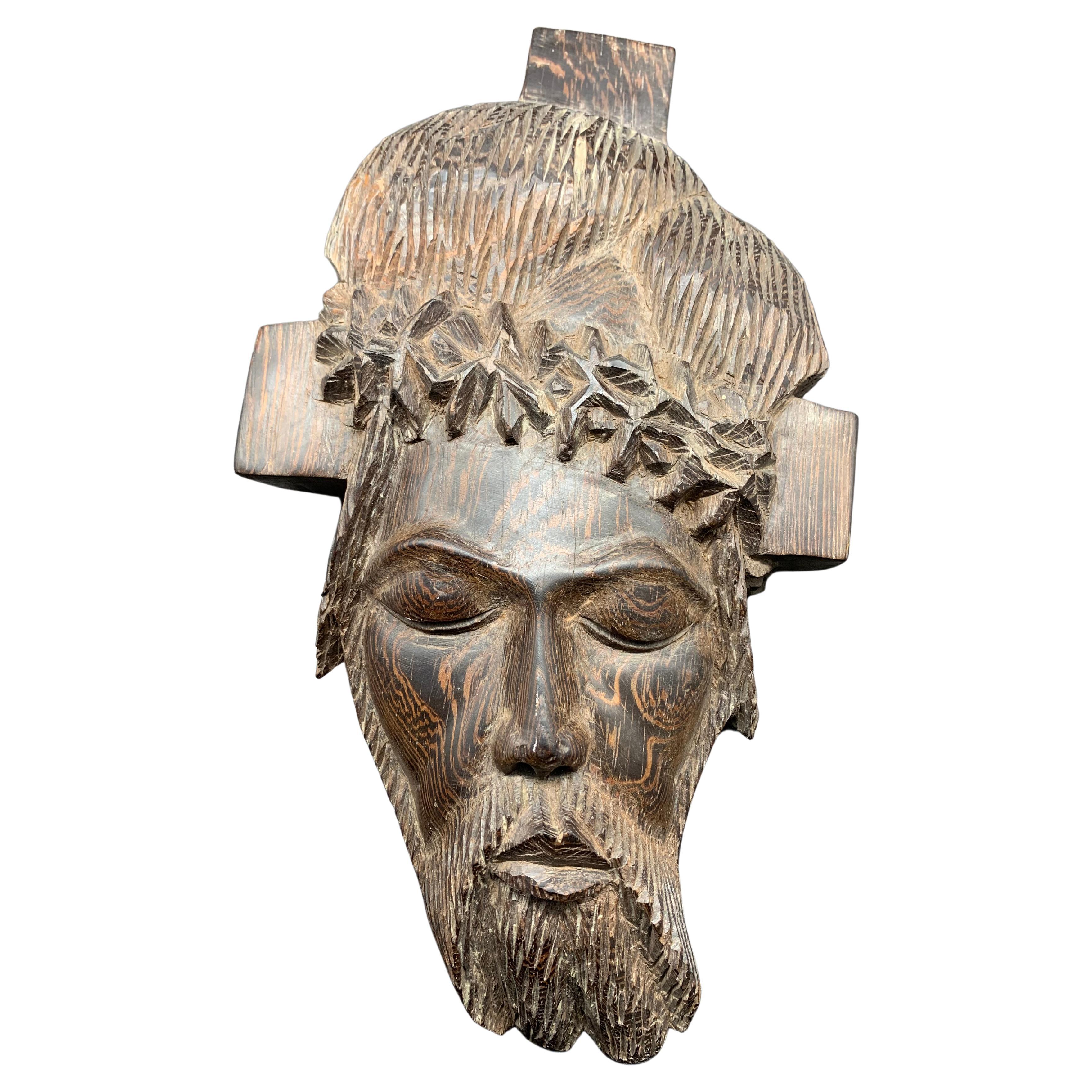 African Queen Bust Sculpture Elegant Ruler Statue on Wood Museum Mount