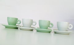 Daniel Buren Illy Collection 2004 Bianco Verde Expresso Tassen und Untertassen