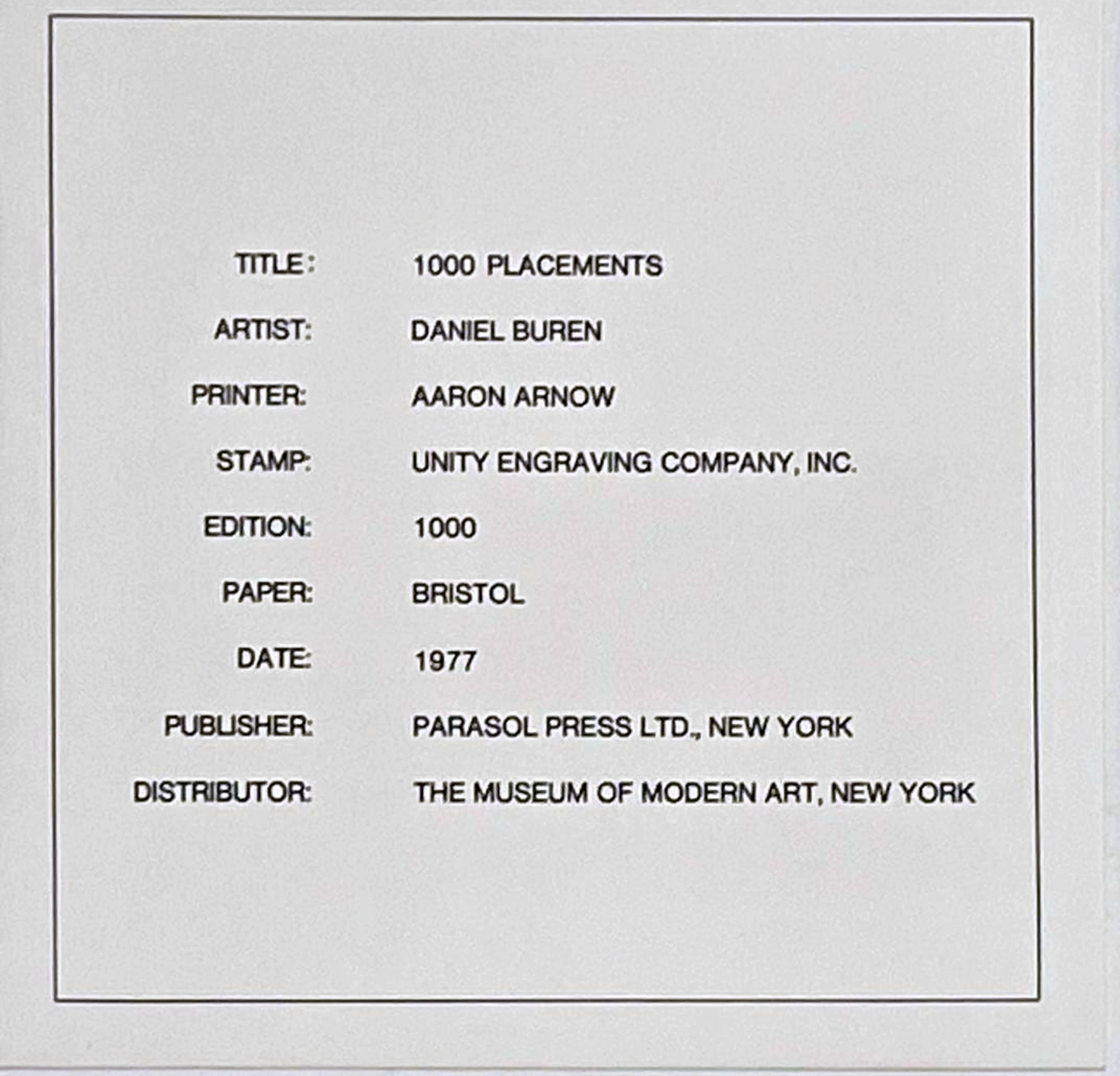 Greene & Greene, da 1000 Posizioni (Portafoglio di francobolli di gomma), Edizione limitata di 250 esemplari - Print Astratto di Daniel Buren
