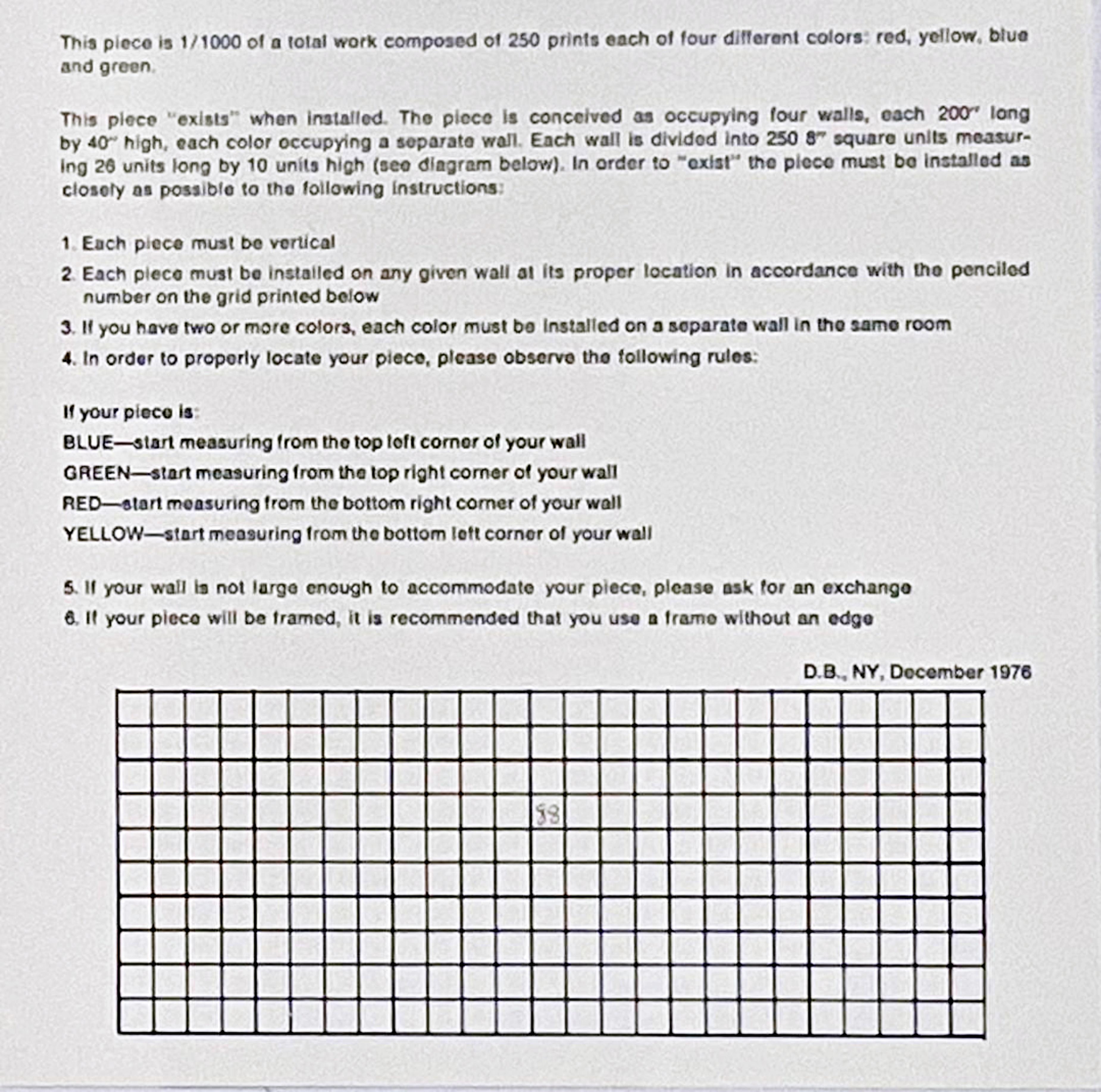 Greene & Greene, da 1000 Posizioni (Portafoglio di francobolli di gomma), Edizione limitata di 250 esemplari - Abstract Print Blu di Daniel Buren