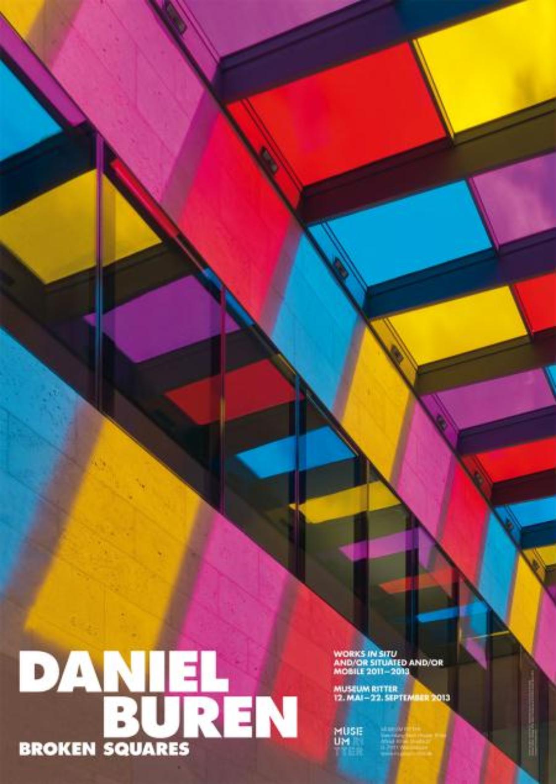 Daniel Buren Print - Large Exhibition Poster - Broken Squares, Colors, Geometric, Light