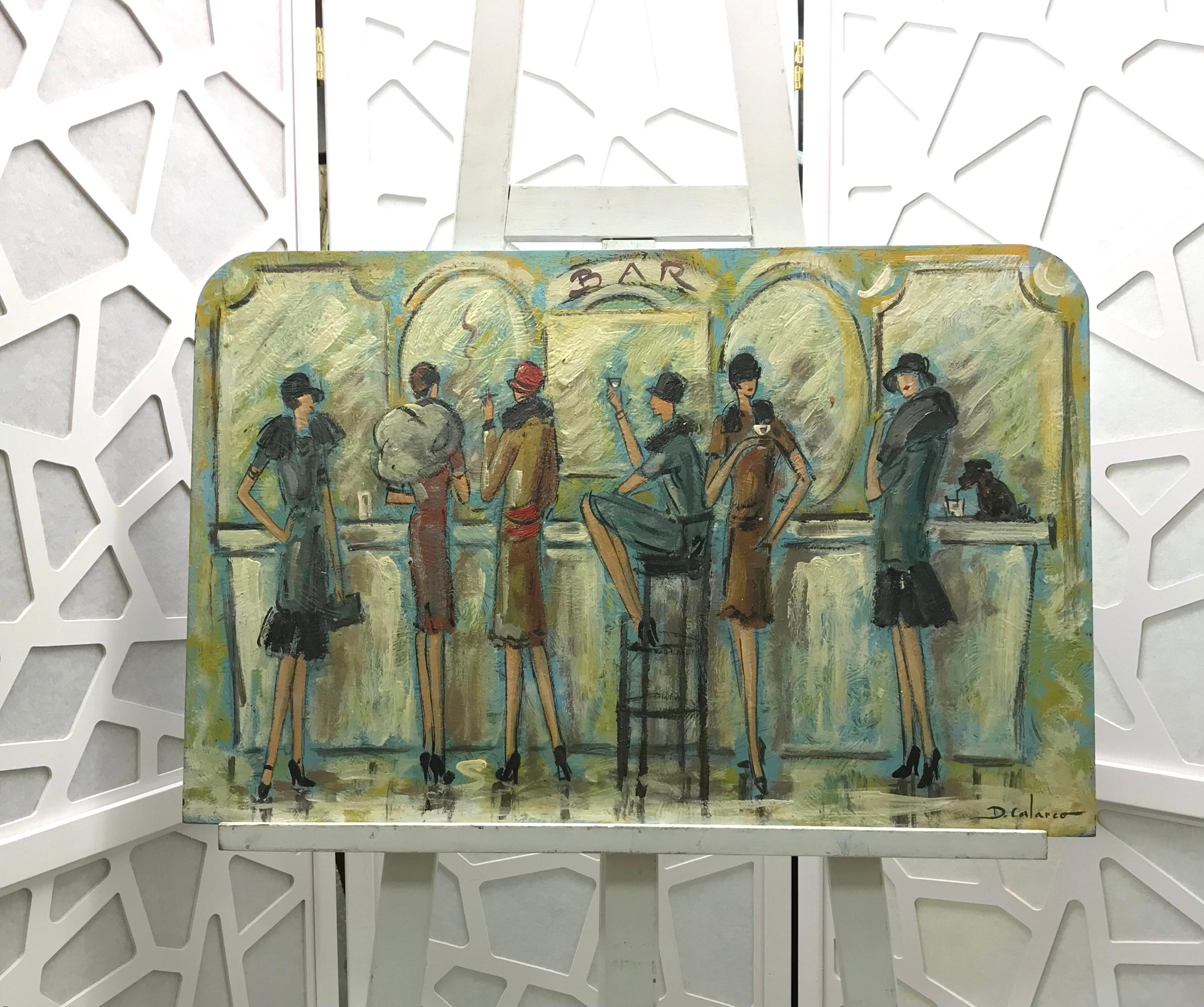 At the bar - Painting by Daniel Calarco