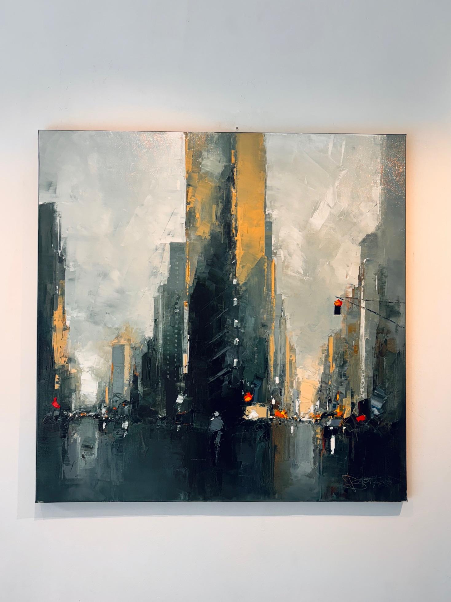 Flatiron Morning - original abstraktes Öl Stadtbild - zeitgenössisches Kunstwerk (Abstrakt), Painting, von Daniel Castan
