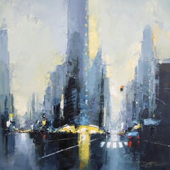 Flatiron - original abstract oil cityscape - contemporary artwork