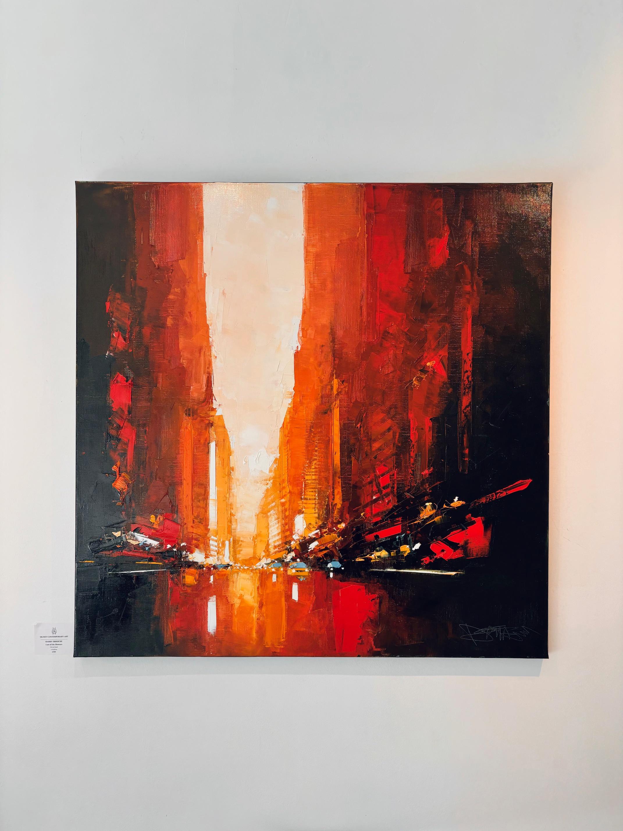 Manhattanhenge - original abstraktes Öl Stadtbild - zeitgenössisches Kunstwerk (Abstrakt), Painting, von Daniel Castan