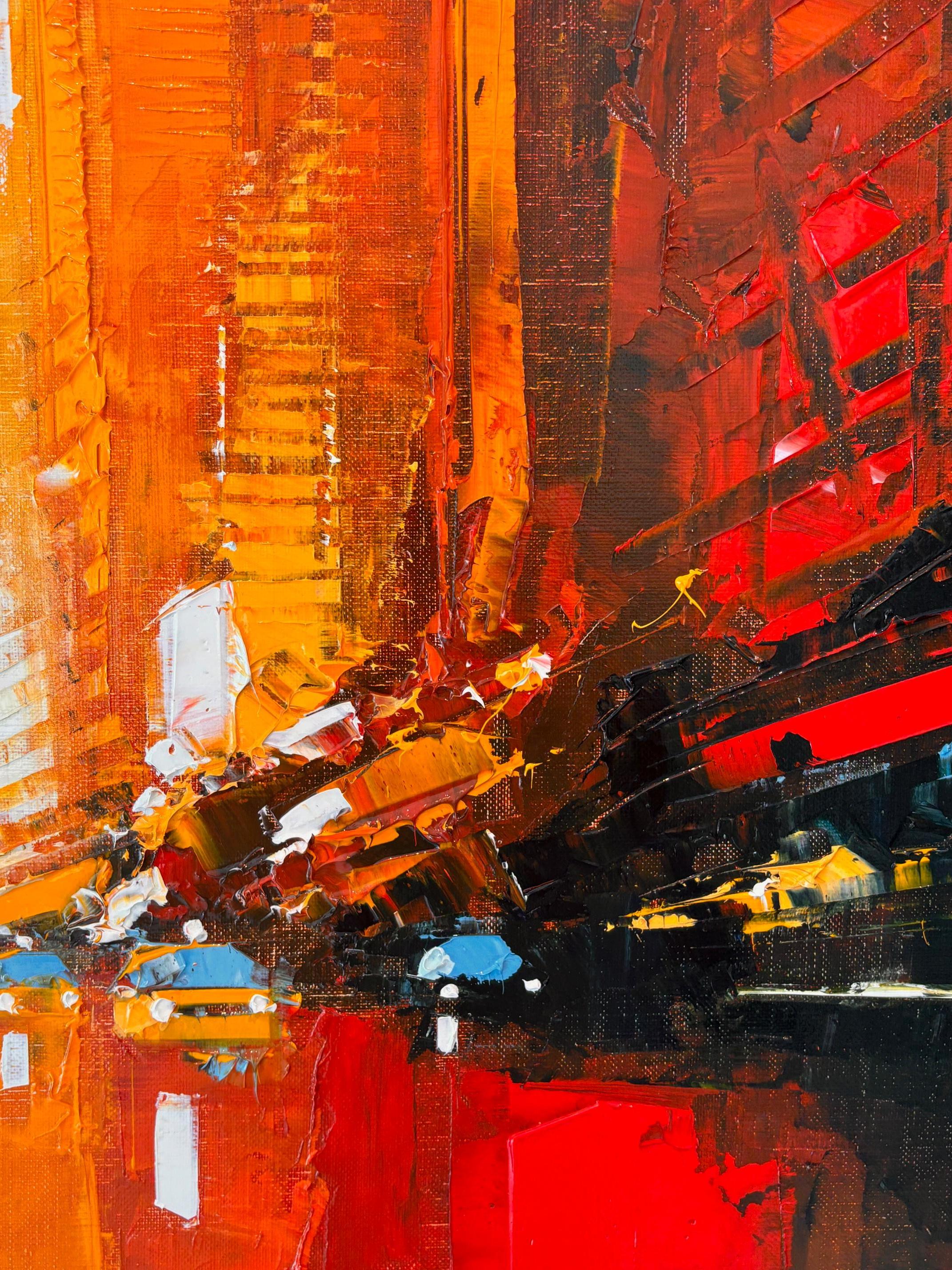 Dieses fesselnde Öl auf Leinwand von Daniel Castan ist derzeit in der Signet Contemporary Art Gallery und online zu sehen und zu kaufen.

Manhattanhenge, benannt nach dem atemberaubenden Phänomen der Sonnenausrichtung, ist Castans Hommage an den
