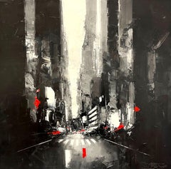 Nocturnal Symphony of NY City -original cityscape abstract painting-modern art