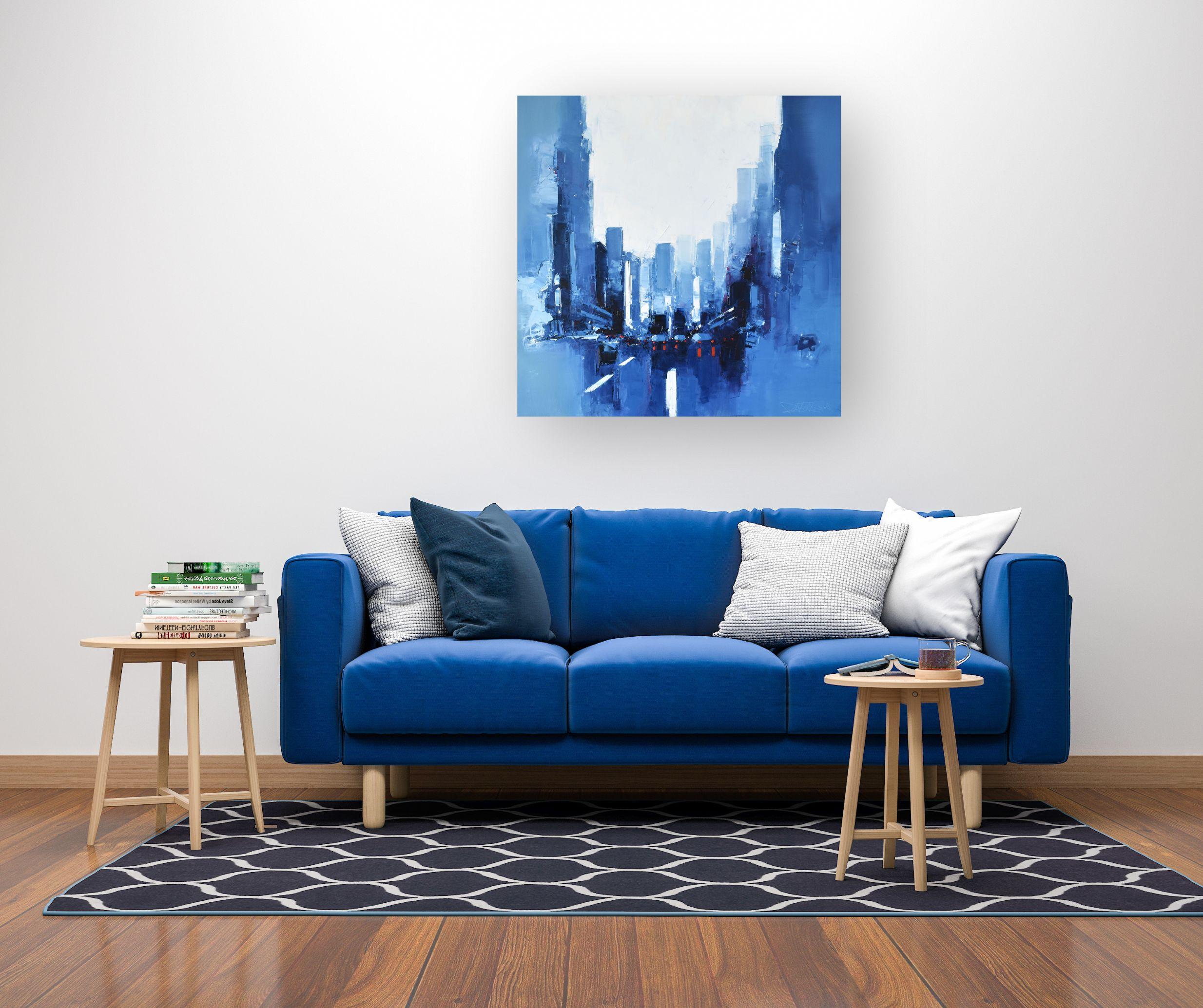 Perspective Glow -Original abstraktes Stadtbild Ölgemälde -Zeitgenössisches Kunstwerk – Painting von Daniel Castan