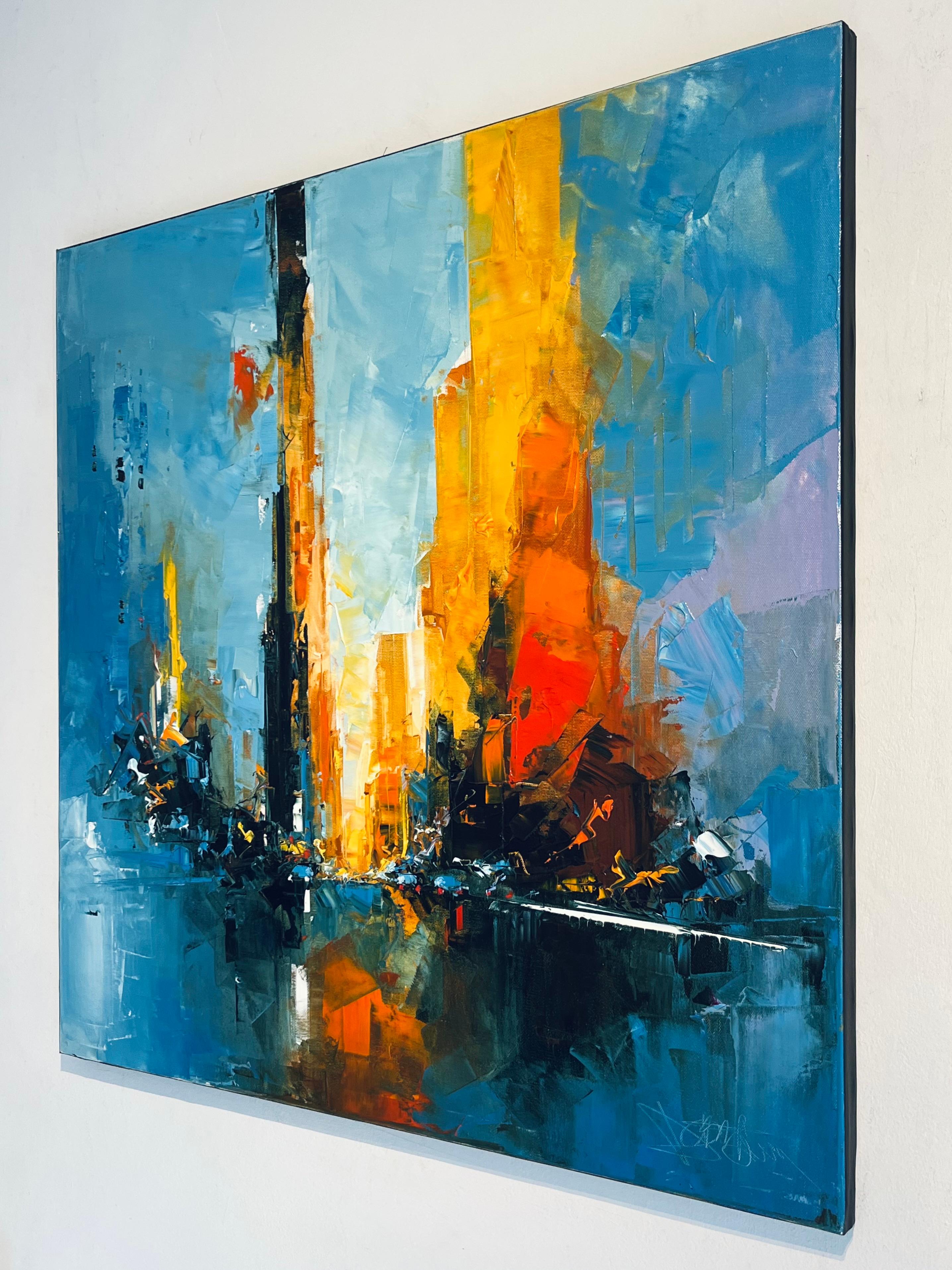 Perspectives, New York-original abstract city landscape artwork-contemporary art - Abstract Painting by Daniel Castan