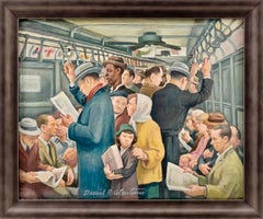 "Pelham Bay" WPA American Scene Social Realism Modern NYC Subway Transportation