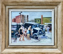 "Estudio para Long Beach" WPA Escena americana Realismo social Modernismo Ashcan