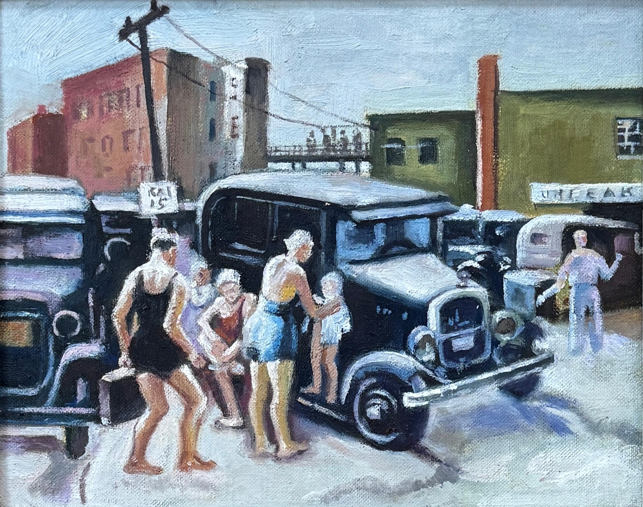 "Estudio para Long Beach" WPA Escena americana Realismo social Modernismo Ashcan