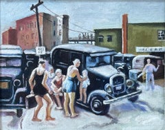 "Estudio para Long Beach" WPA Escena americana Realismo social Modernismo Ashcan