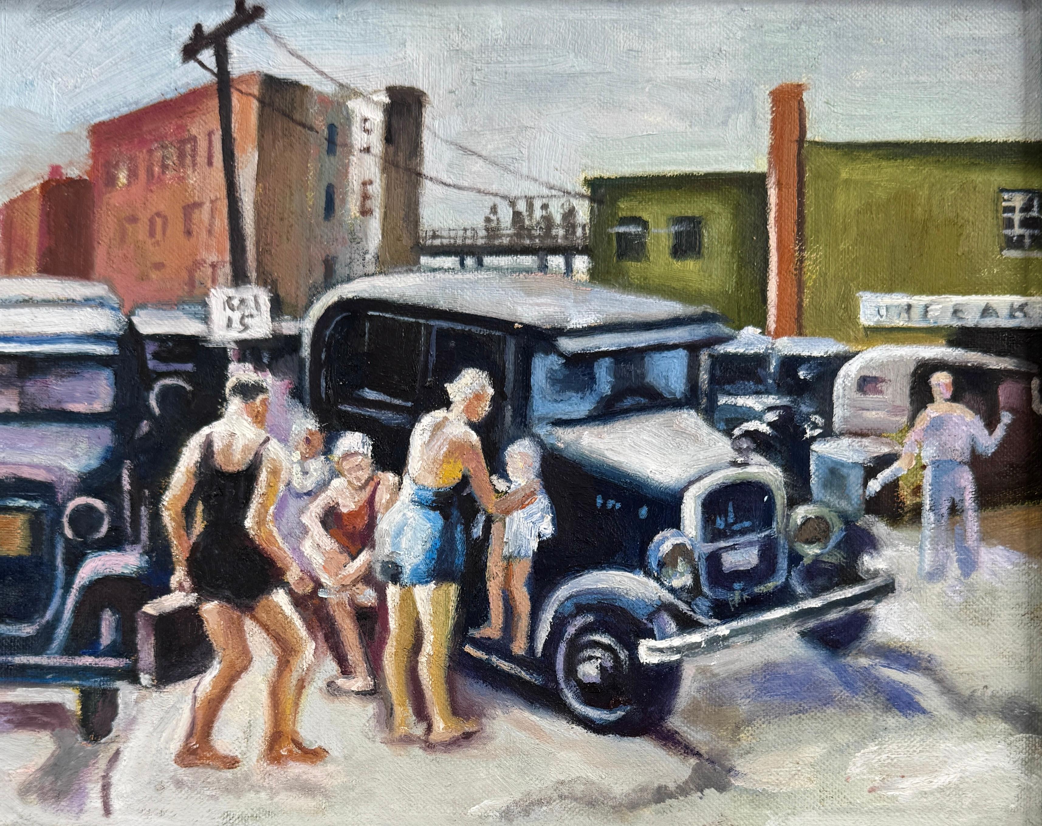 "Study for Long Beach" WPA American Scene Social Realism Modernism Ashcan
