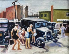 Vintage "Study for Long Beach" WPA American Scene Social Realism Modernism Ashcan