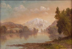 Mountain Lake, a landscape by Daniel Charles Grose (1838-1900, American)