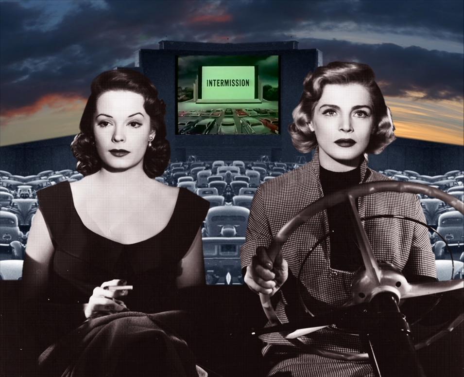 Back-Seat Double Feature - Mixed Media Art by Daniel Cherbuin