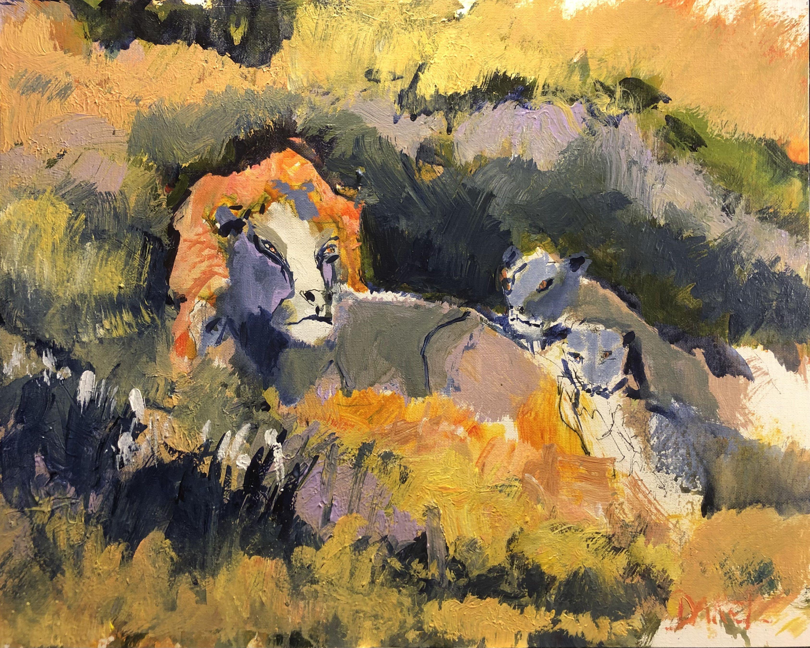 Famiglia, Pittura, Acrilico su tela - Painting di Daniel Clarke