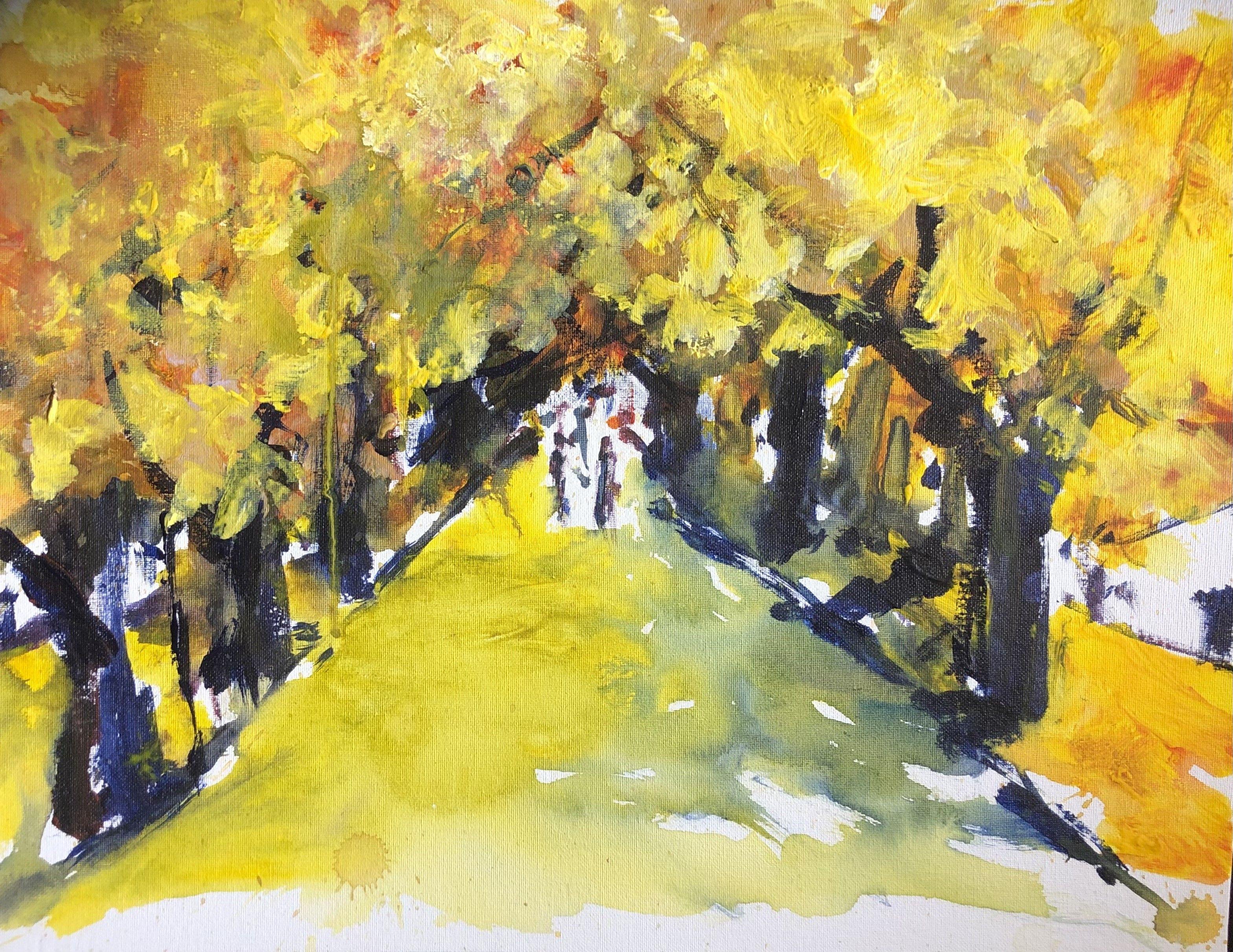 París Colores de Otoño, Pintura, Acrílico sobre Otro - Painting de Daniel Clarke
