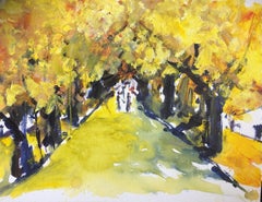 Paris Autumn Colors, Painting, Acrylic on Other
