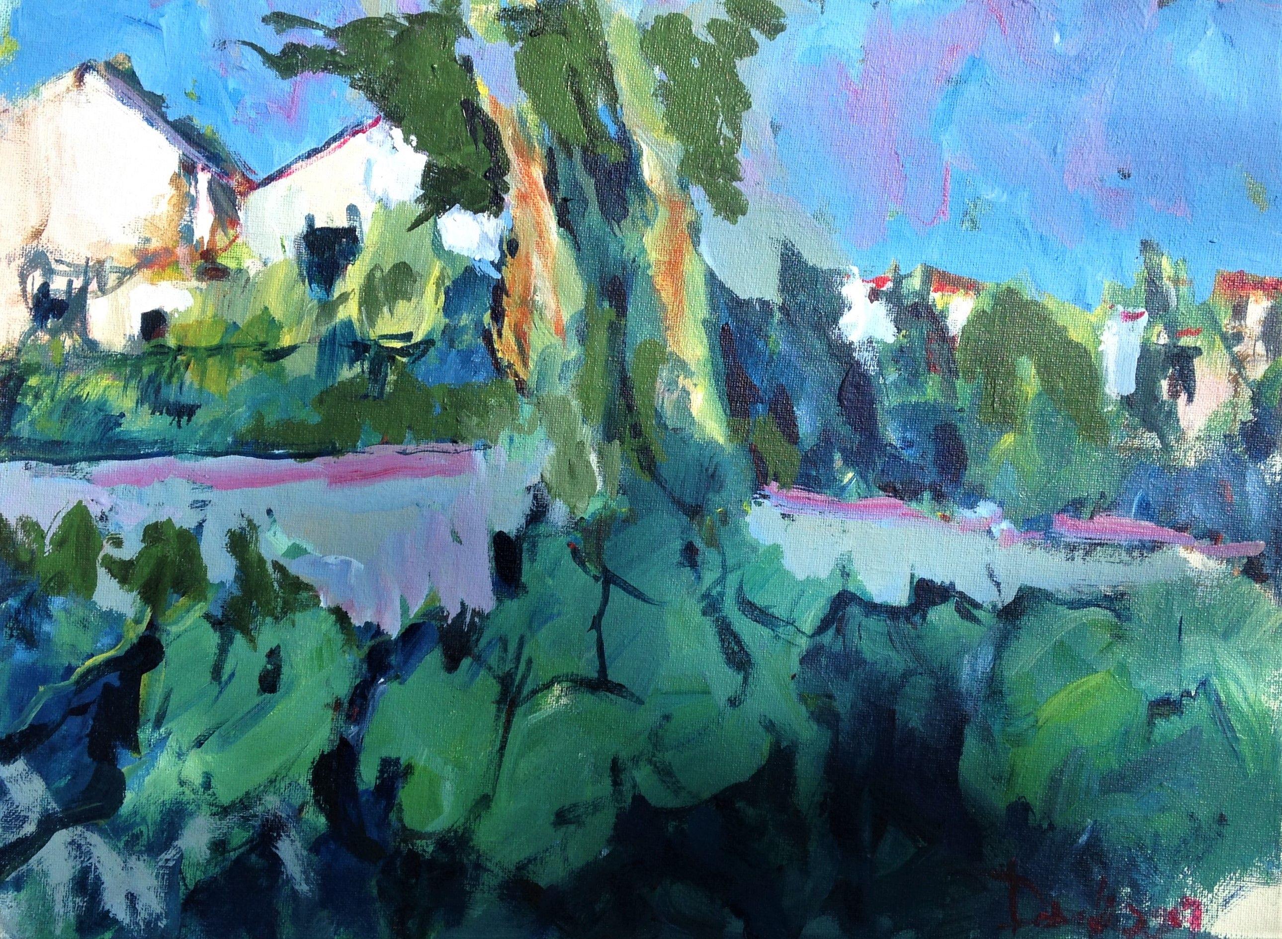 Entorno de San Diego, Pintura, Acrílico sobre Otro - Painting de Daniel Clarke