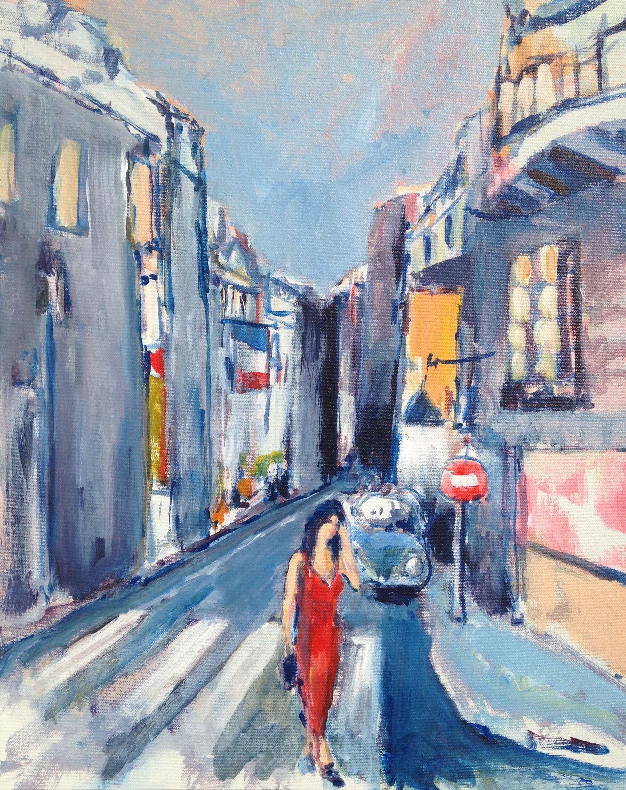 Peinture - Soirée d'été Paris, Acrylique sur Autre - Painting de Daniel Clarke