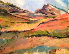 Swiss Alps Vista, Painting, Acrylic on Other