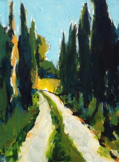 Tuscany Cypress, Painting, Acrylic on Canvas