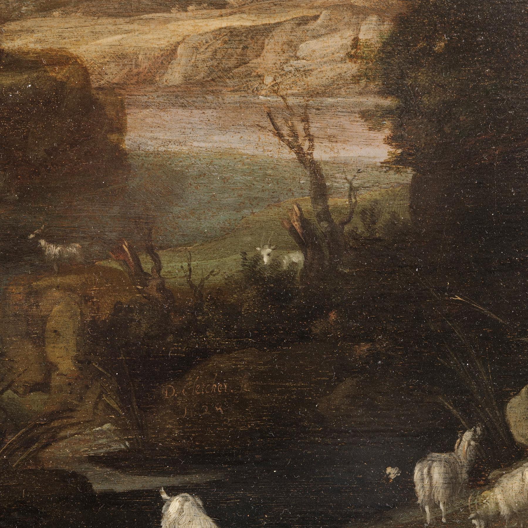 Daniel Cletcher Pintura del siglo XVII Óleo sobre tabla de madera 1628 Den Haag Flamenco en venta 2