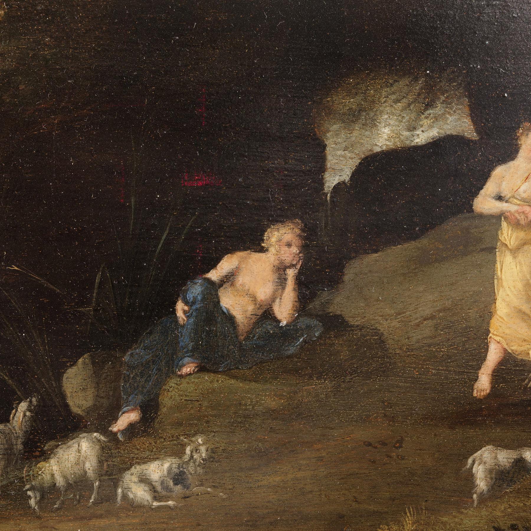 Inizio XVII secolo Daniel Cletcher Pittura del XVII secolo Olio su pannello di Wood 1628 Den Haag Fiammingo in vendita