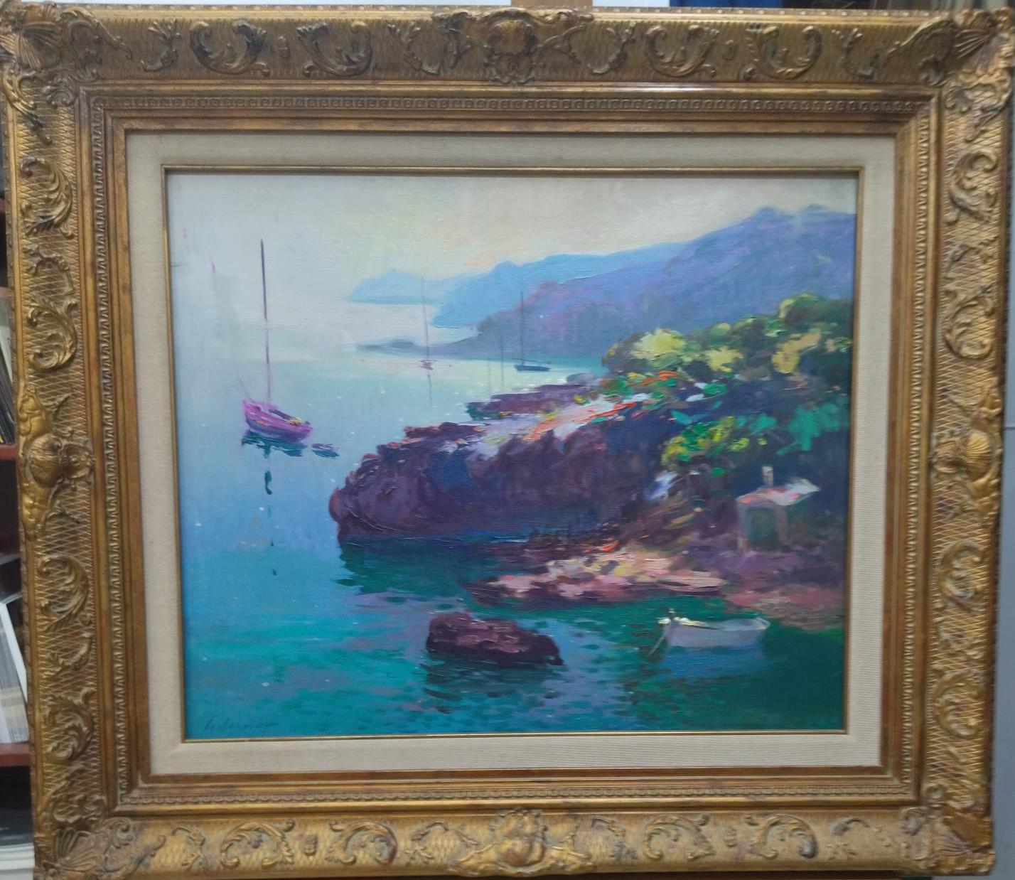 Codorniu Majorca expressionist acrylic painting For Sale 5