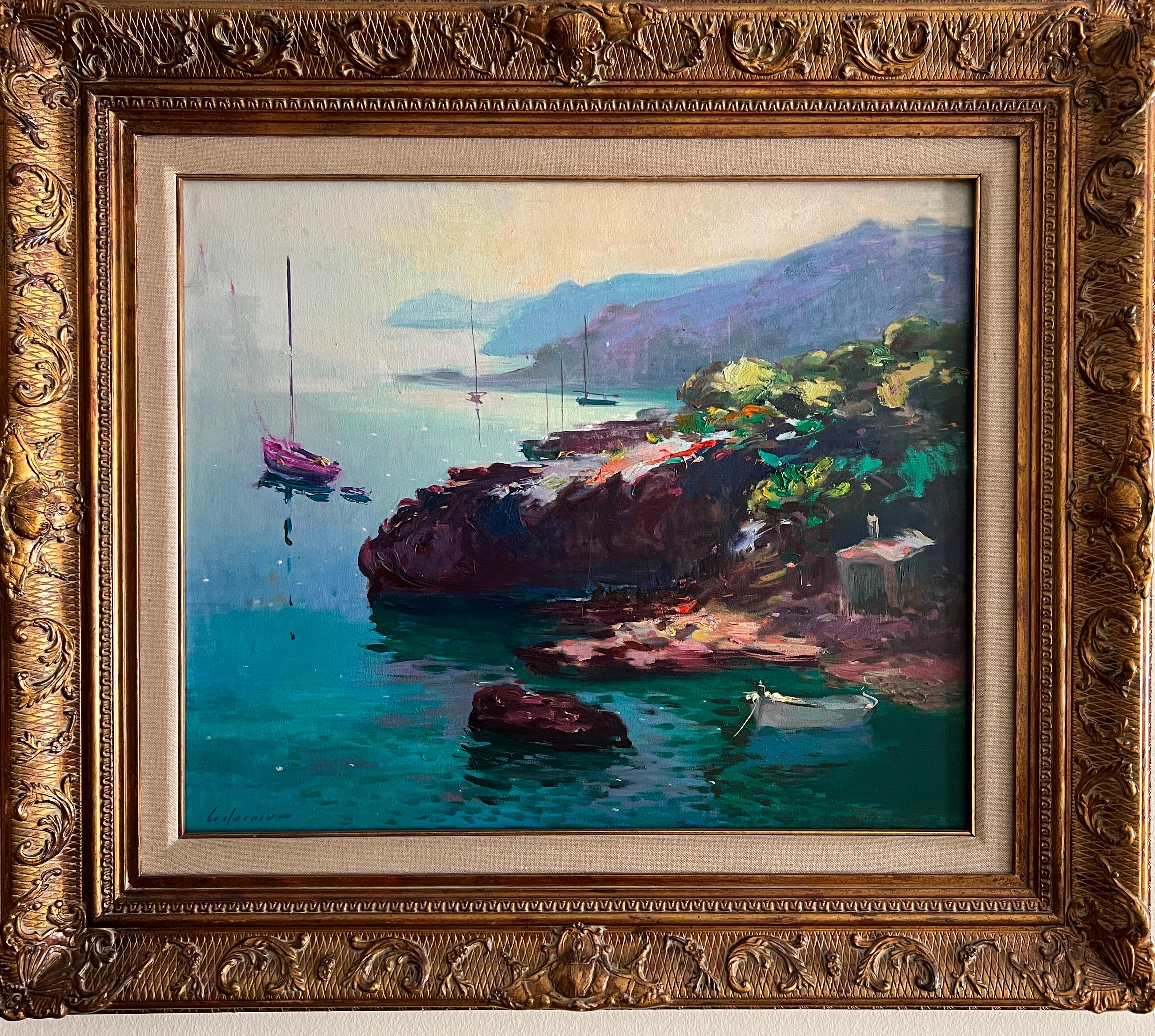 Codorniu Majorca expressionist acrylic painting - Black Landscape Painting by Daniel Codorniu