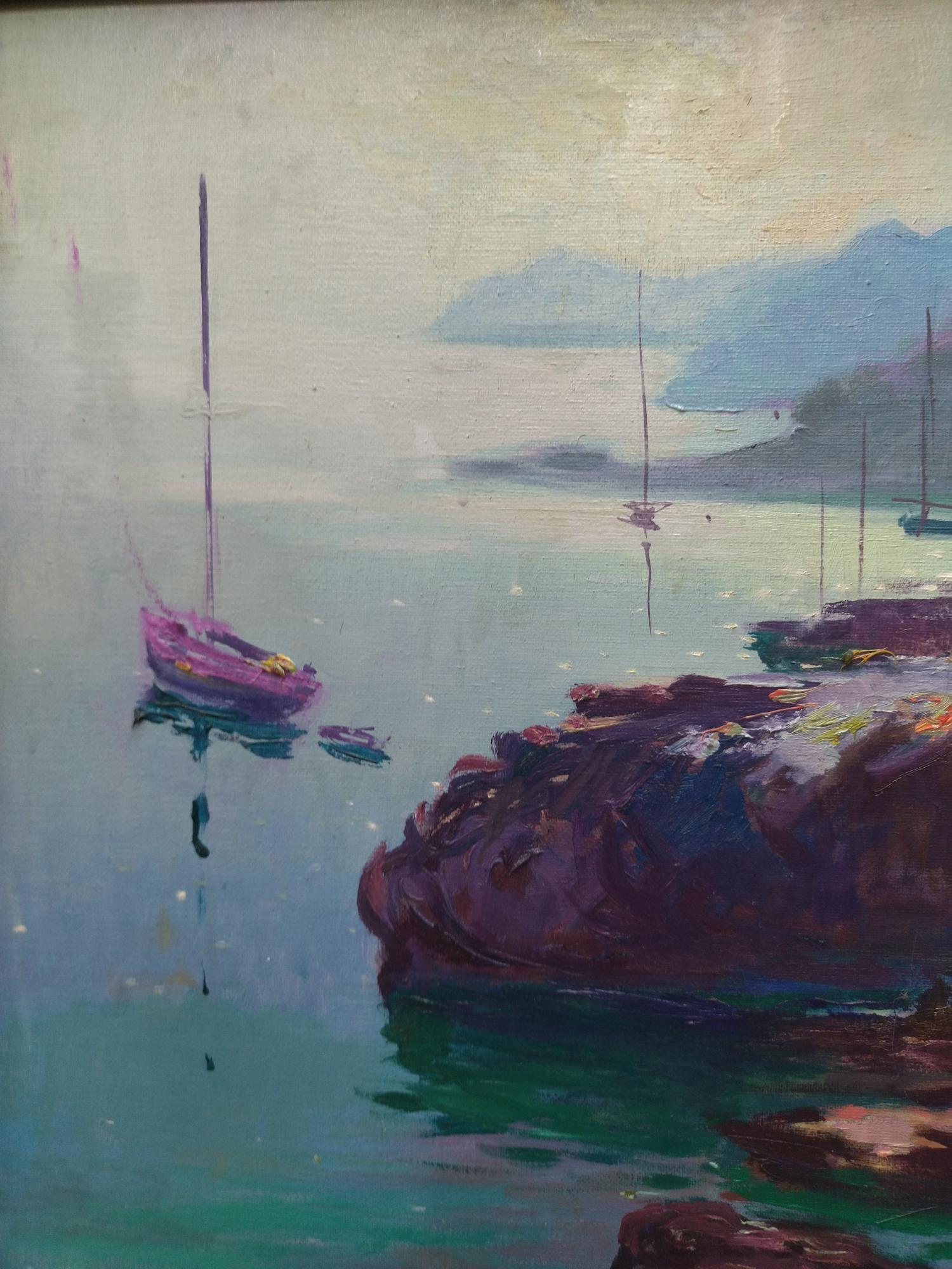 Codorniu Majorca expressionist acrylic painting For Sale 1