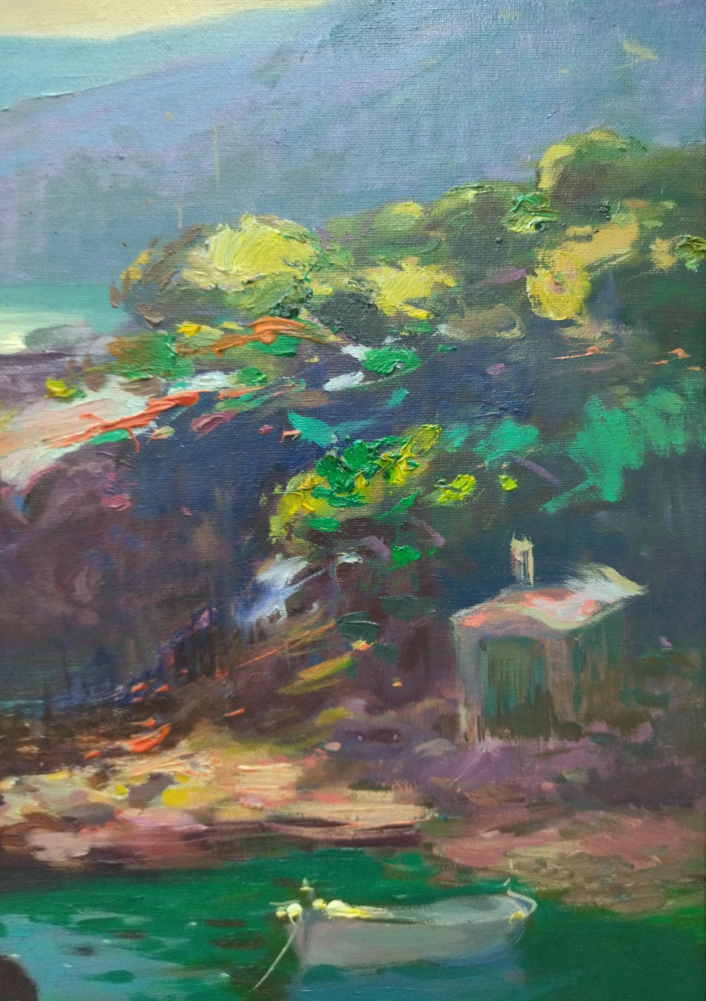 Codorniu Majorca expressionist acrylic painting For Sale 2