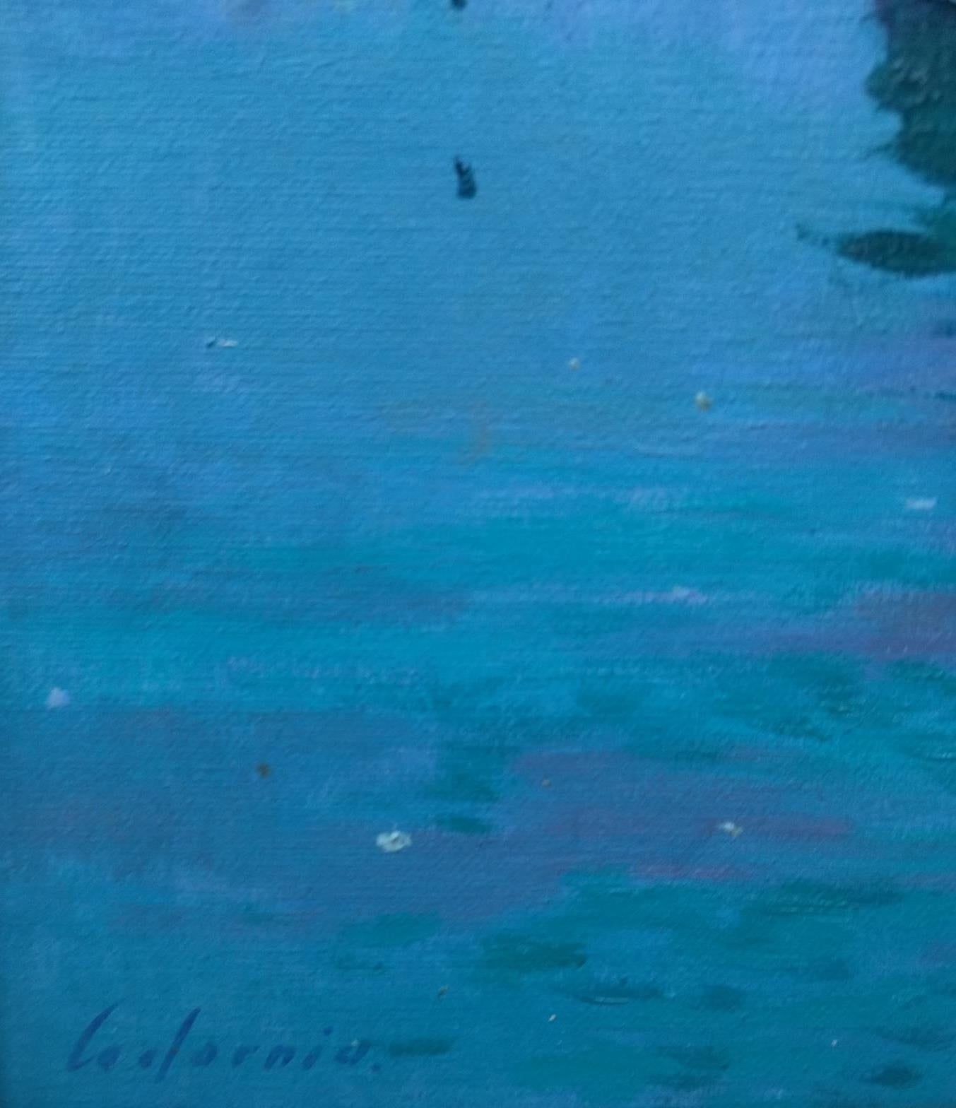 Codorniu Majorca expressionist acrylic painting For Sale 3