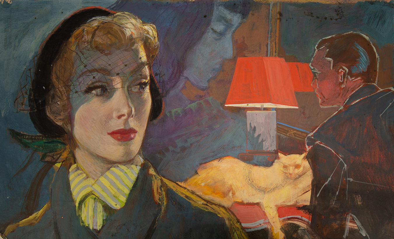 Veiled Mystery Woman - Painting by Daniel Content