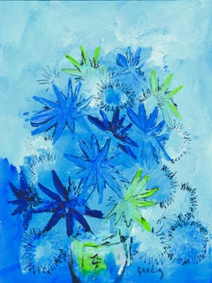 Blue & Green Mid-Century Floral