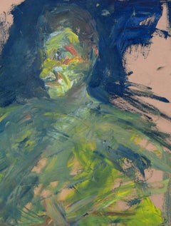 Pintura Expresionista Abstracta a Dos Caras - Figuras Masculinas al Óleo sobre Masonita