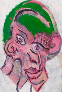 Volto astratto rosa cubista