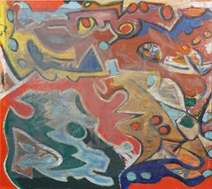 Audace opera espressionista nello stile di Richard Diebenkorn Olio originale