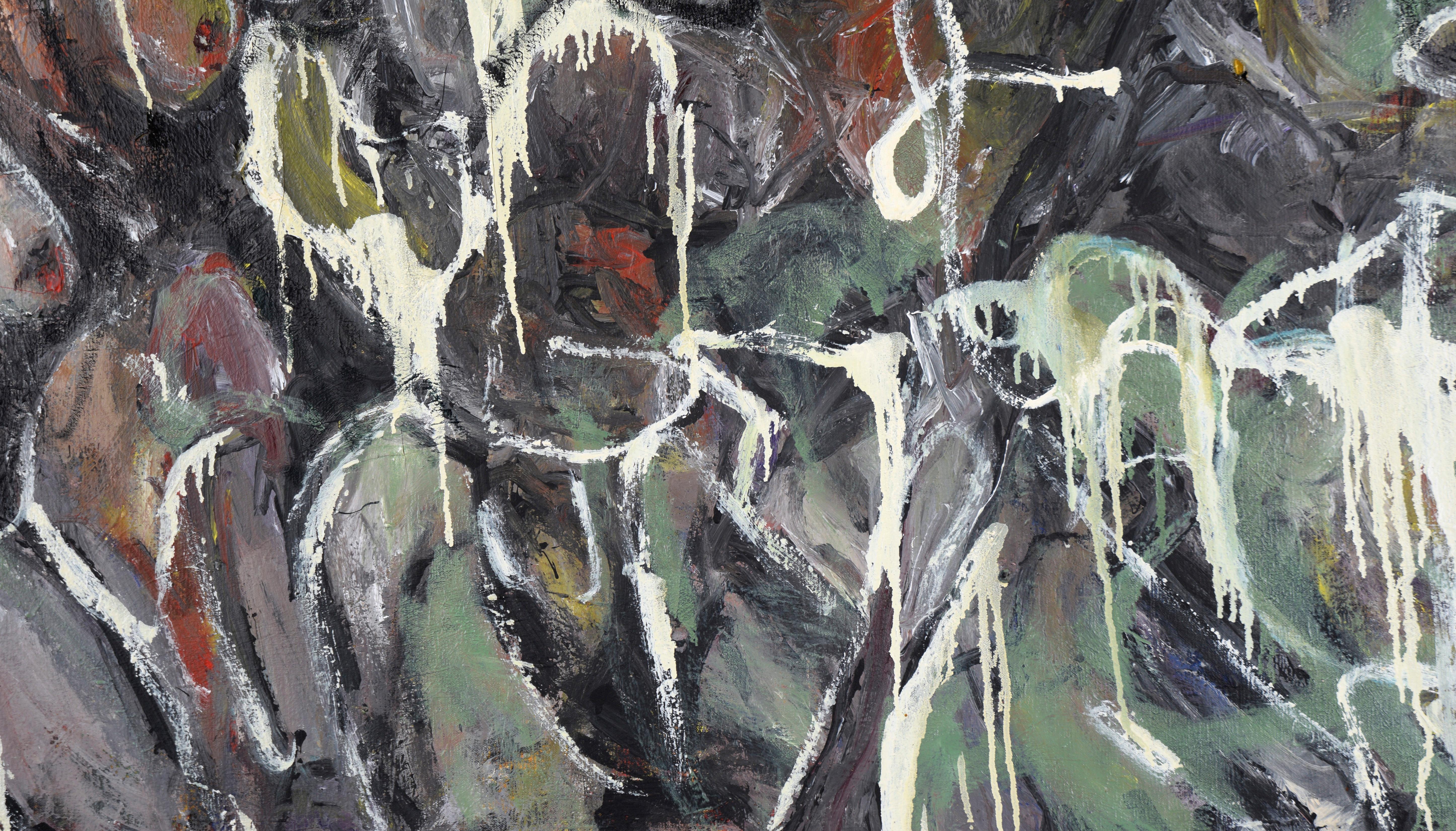 Large Scale Neo-Expressionist Figurative Composition in Oil on Canvas For Sale 2