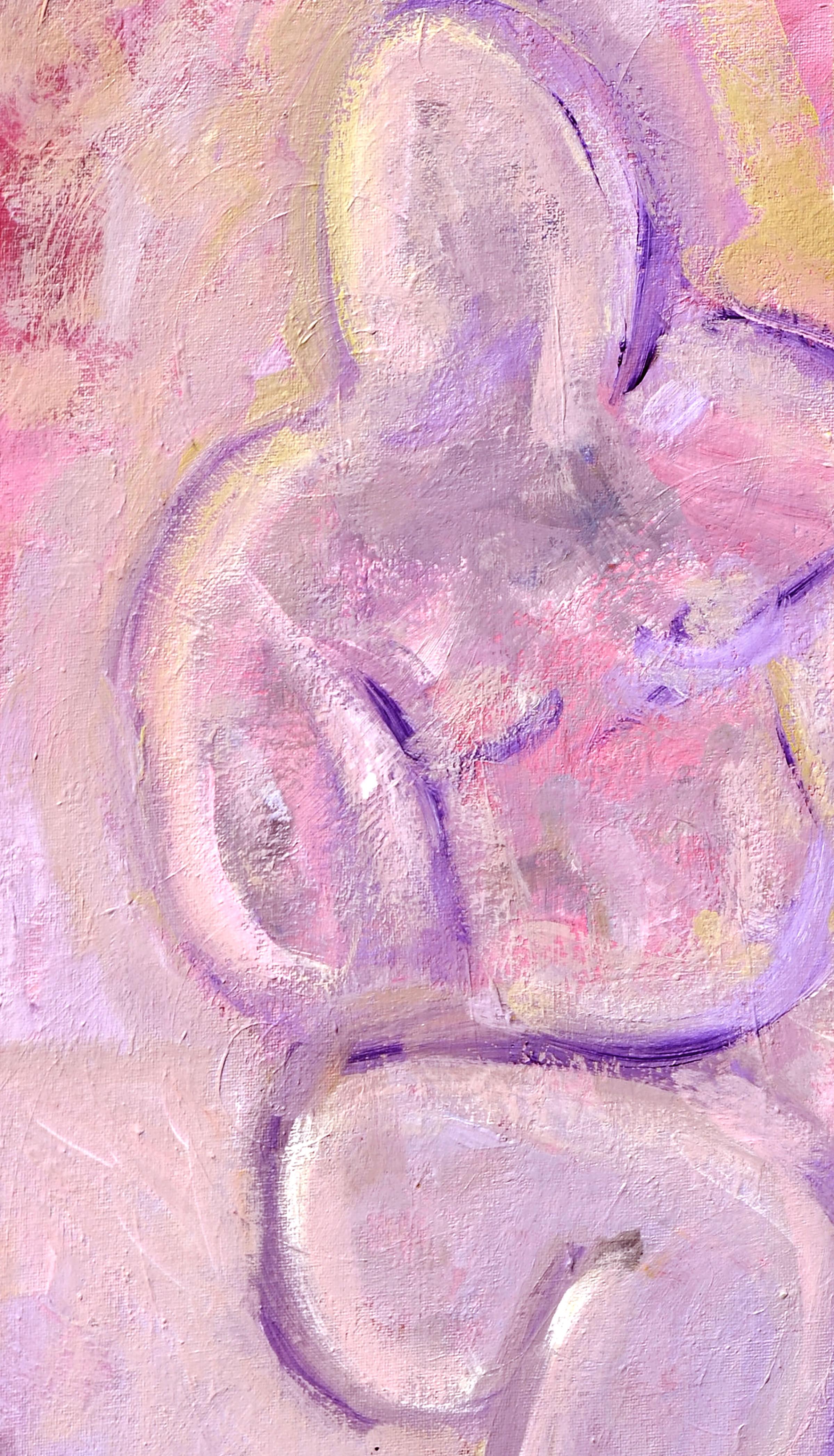 Abstrakter Expressionismus – Rosa figuraler Stil  (Braun), Figurative Painting, von Daniel David Fuentes
