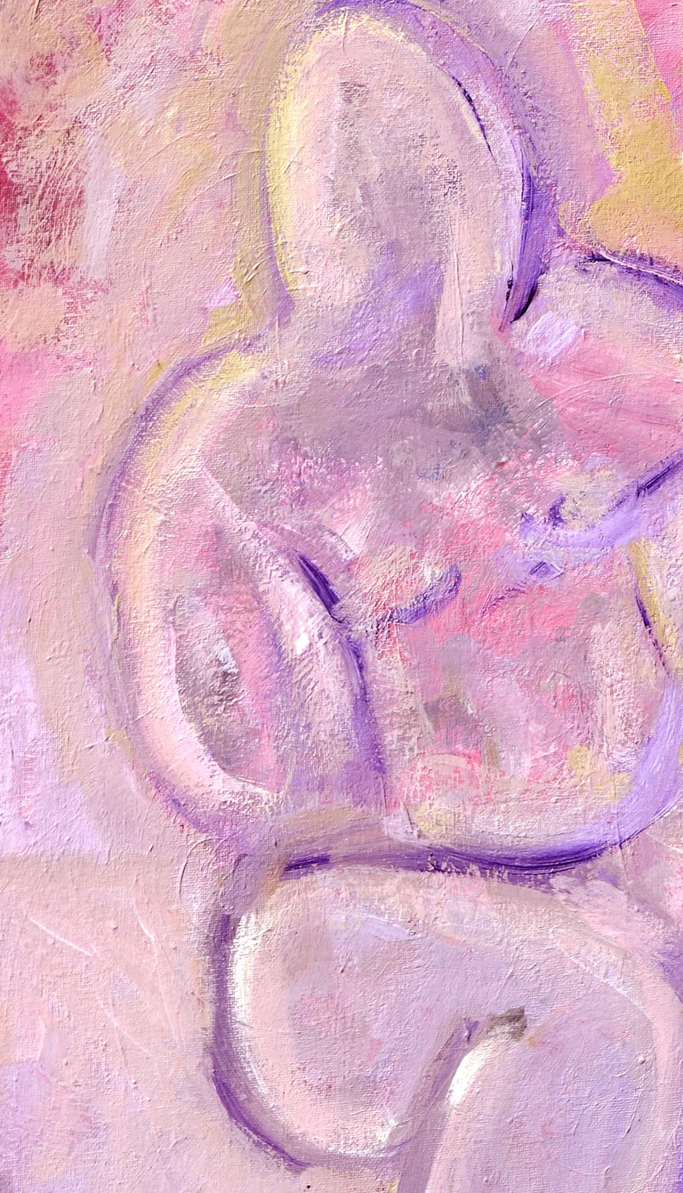 Pink Figural Abstract  - Abstract Expressionist Painting by Daniel David Fuentes