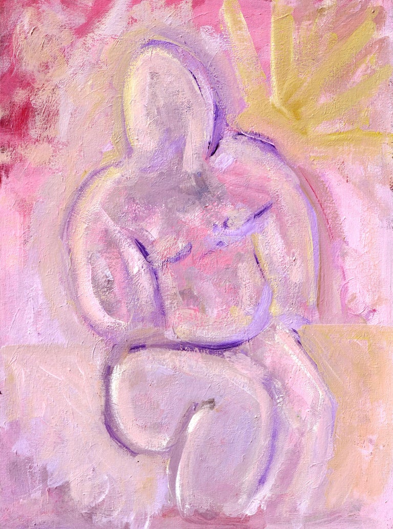 Daniel David Fuentes Figurative Painting - Pink Figural Abstract 