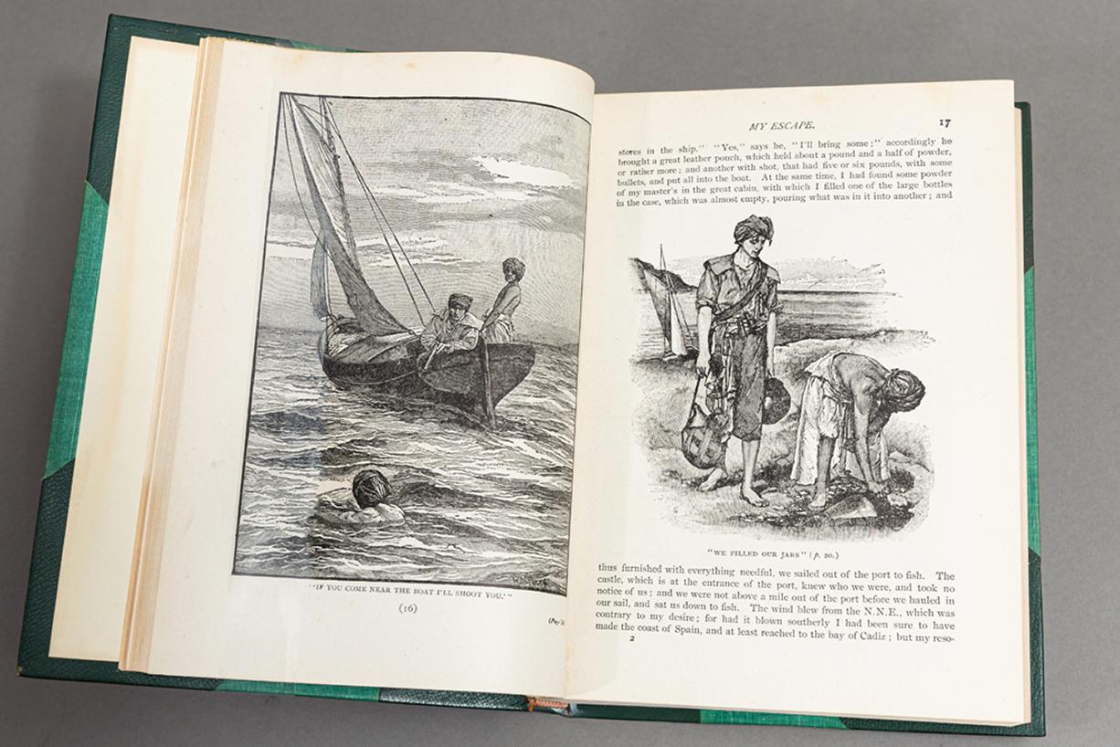 1 volume

With 120 illustrations by Walter Paget
(Color frontispieces) and some throughout text. Bound in 3/4 green Morocco,
Cloth boards, top edges gilt, raised bands, gilt panels. Published: Philadelphia:
Henry Altemus Co. 1908. First edition.